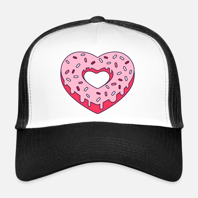 Herz Donut - Trucker Cap - Weiß/Schwarz