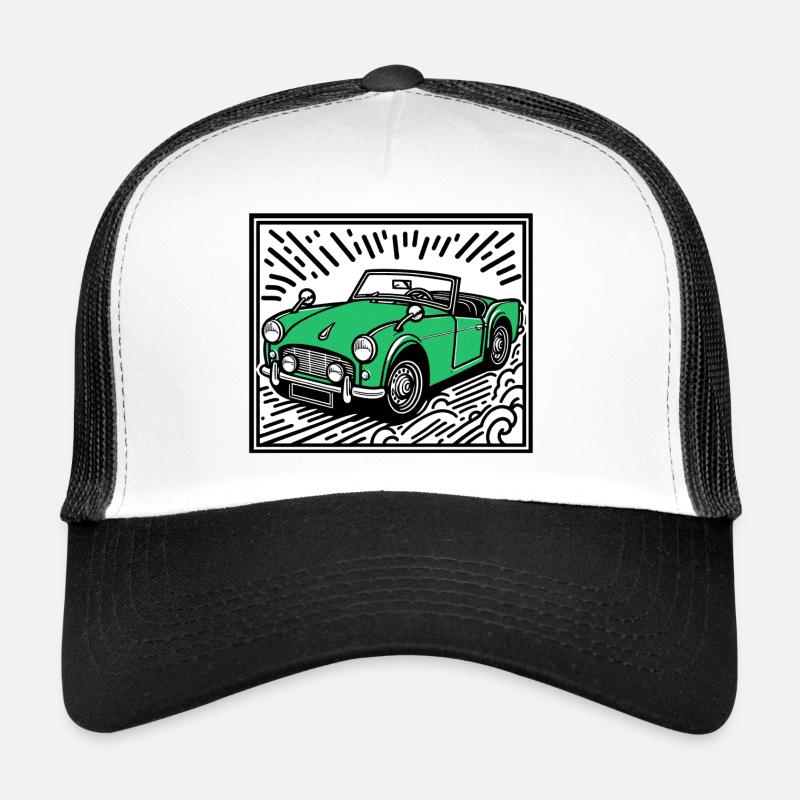Voiture classique verte Casquette trucker 