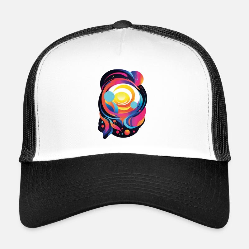 L’art abstrait : la beauté de l’univers - Casquette trucker  - blanc/noir