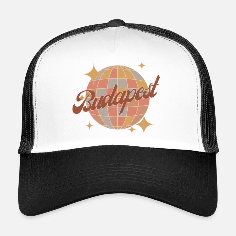 Budapest Retro Vintage Design Disco Ball Trucker Cap