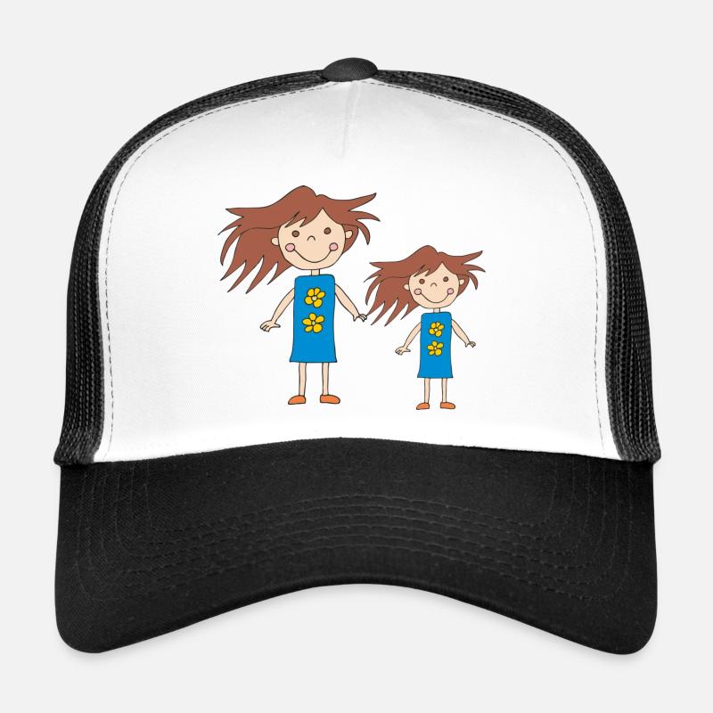 mädchen gross und klein - Trucker Cap - Weiß/Schwarz