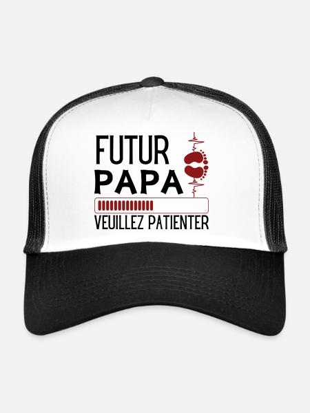 FUTUR PAPA - Casquette trucker  - blanc/noir - Devant