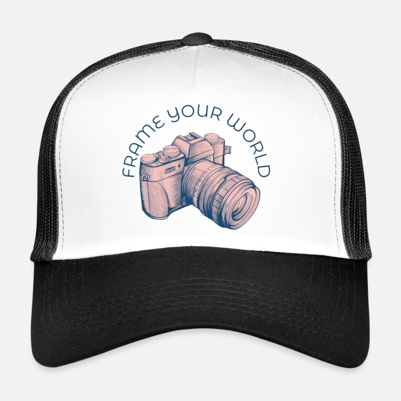 Un dessin de caméra rose - Logo Casquette trucker 