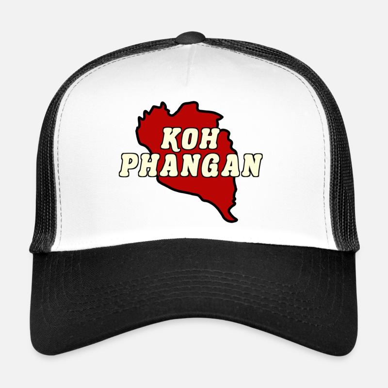 Koh Phangan Insel Karte rot Trucker Cap