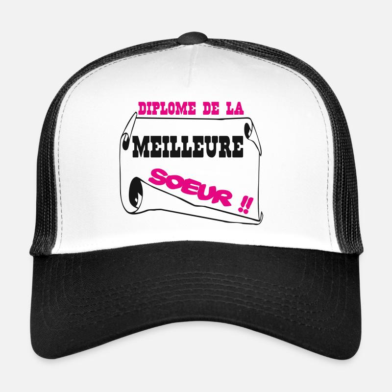 Diplome de la meilleure soeur Casquette trucker 