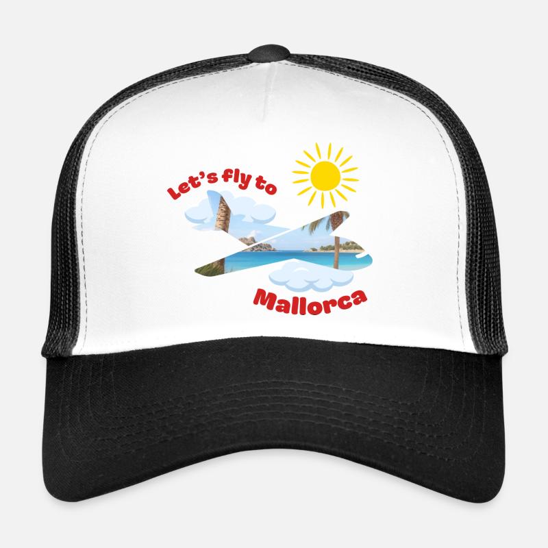 Let's fly to Mallorca - Trucker Cap - white/black