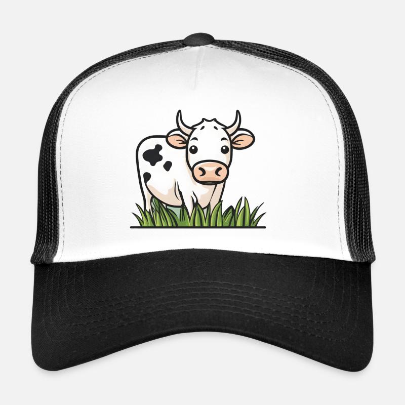 Grâce des prairies - Casquette trucker  - blanc/noir