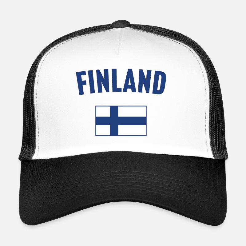 Finnland Flagge - Trucker Cap - Weiß/Schwarz