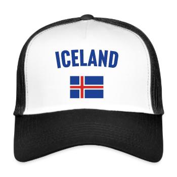Iceland Flag - Trucker Cap - white/black - Front