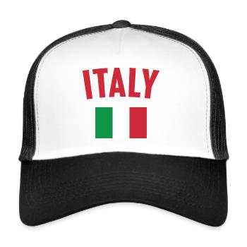 Italien Flagge - Trucker Cap - Weiß/Schwarz - Vorne