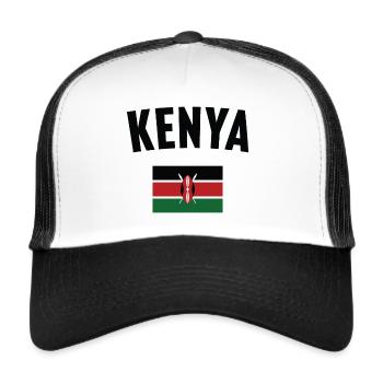 Kenya Flag - Trucker Cap - white/black - Front