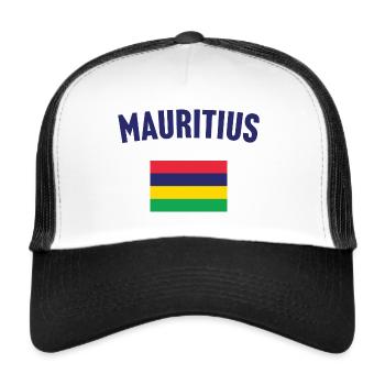Drapeau de l’île Maurice - Casquette trucker  - blanc/noir - Devant
