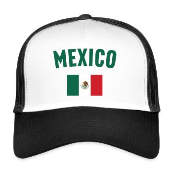 Mexiko Flagge - Trucker Cap - Weiß/Schwarz - Vorne