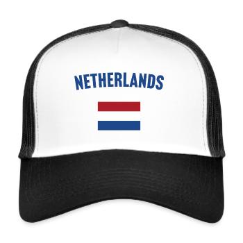 Niederländische Flagge - Trucker Cap - Weiß/Schwarz - Vorne