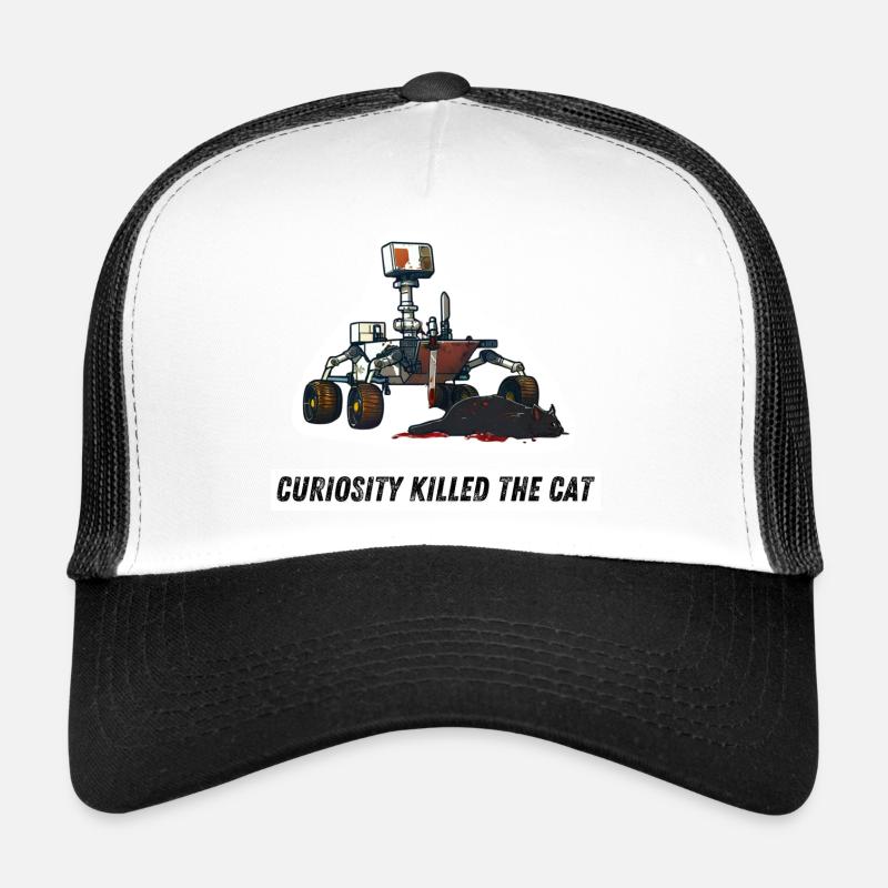 La curiosité a tué le chat Contour blanc Casquette trucker 