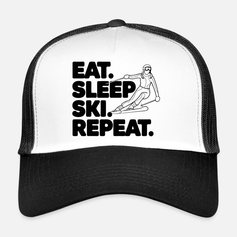 Panneau de ski avec texte inspirant Casquette trucker 