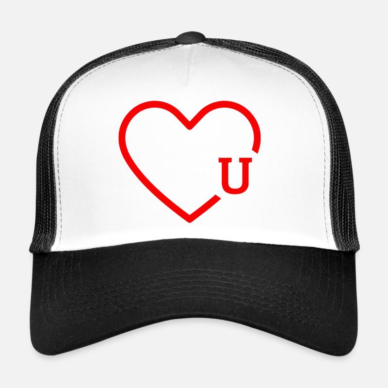 Buchstabe U Rotes Herz Trucker Cap