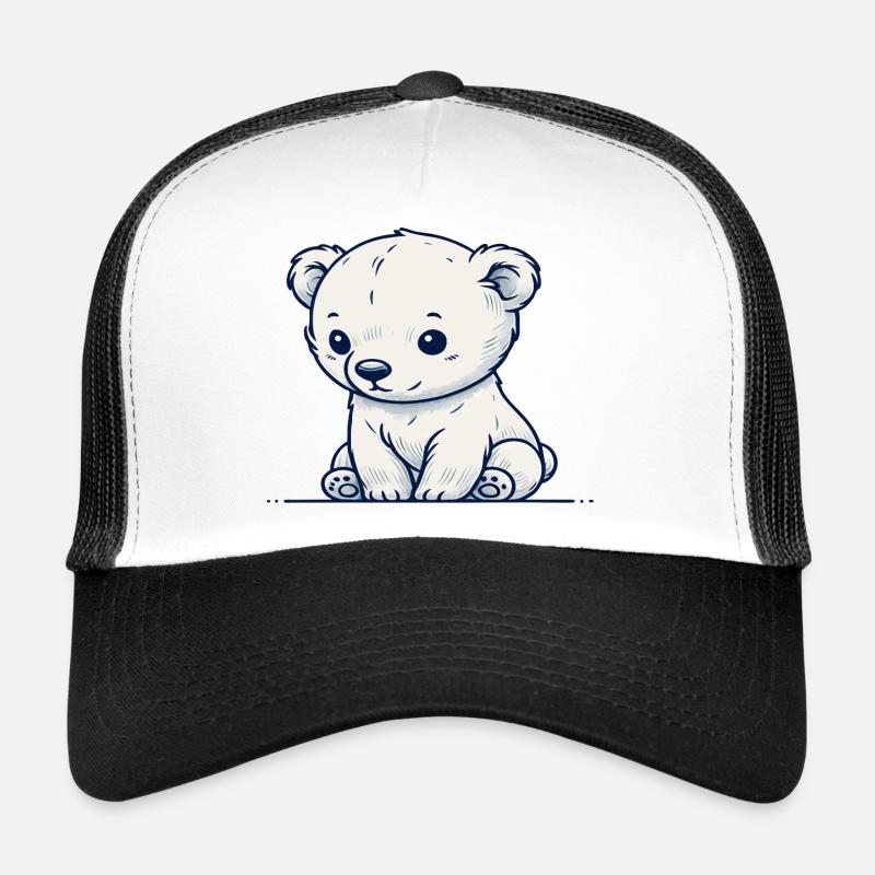 Ours blanc Casquette trucker 