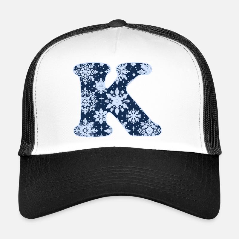 Lettre K Flocons de neige Casquette trucker 