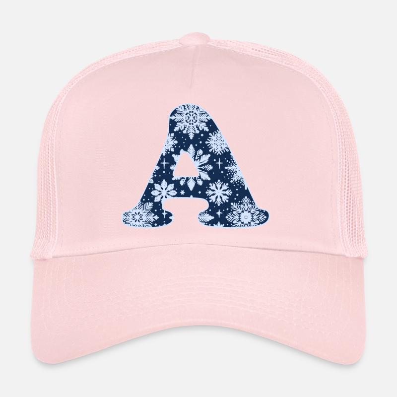 Buchstabe A Schneeflocken Trucker Cap