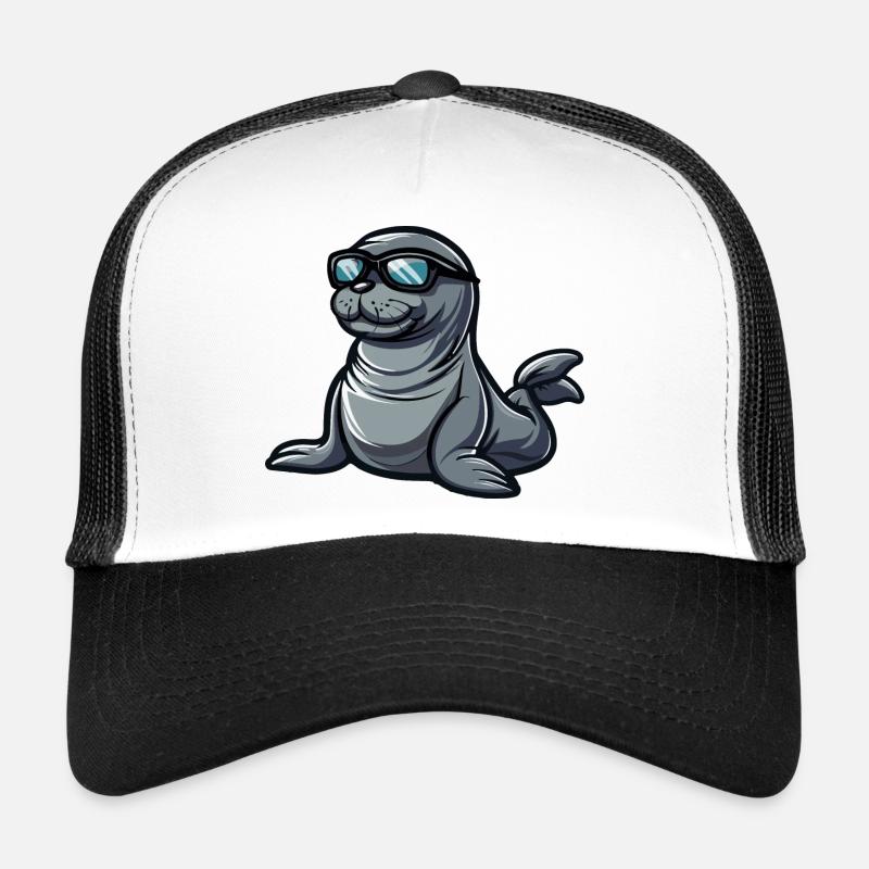 Robbe Tier Comic Cool - Trucker Cap - Weiß/Schwarz