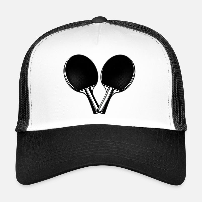 Raquette de ping-pong - Casquette trucker  - blanc/noir