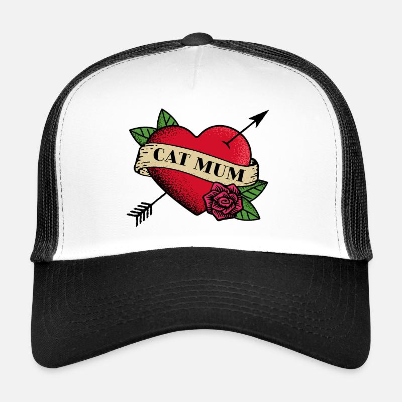 Heart Tattoo Cat Mum Trucker Cap