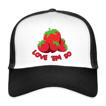 FRAISES Je les aime tellement - Casquette trucker  - blanc/noir - Devant