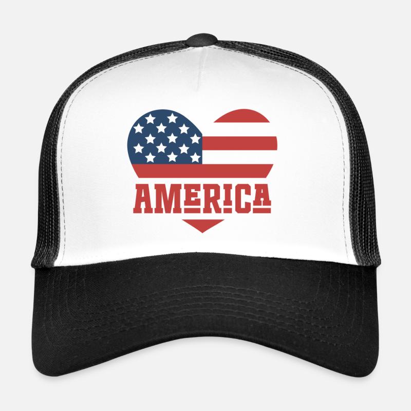 Amerika Flagge Herz Trucker Cap