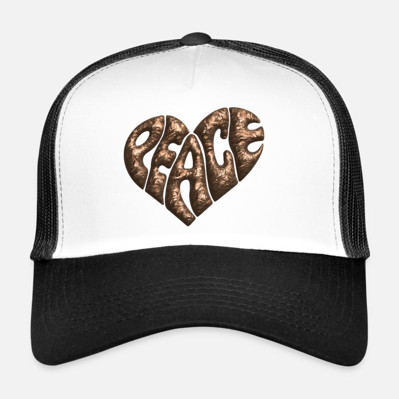 Peace Heart 3d Copper Trucker Cap