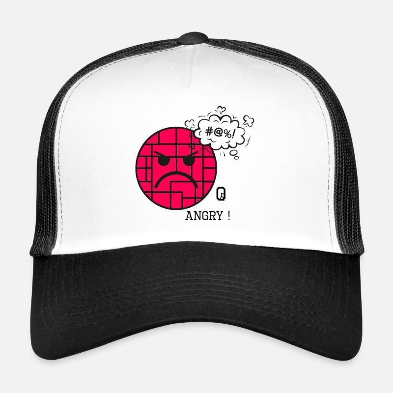 Angry with Wall Pattern and Frustration Expression Trucker Cap