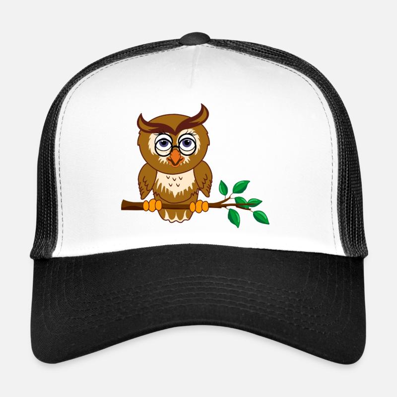 Hibou intelligent sur branche d’arbre Casquette trucker 