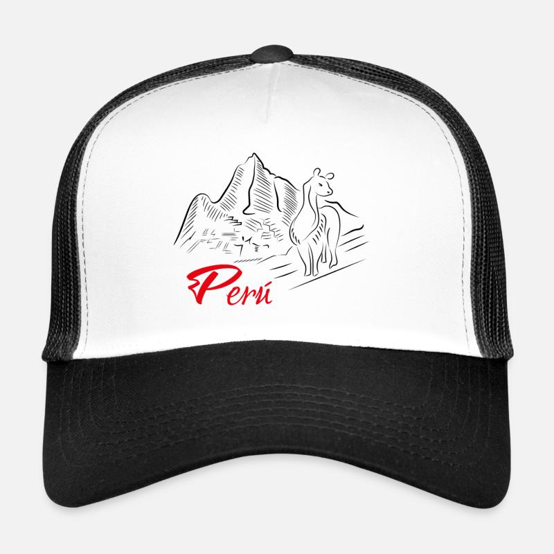 Machu Picchu - Pérou - Casquette trucker  - blanc/noir
