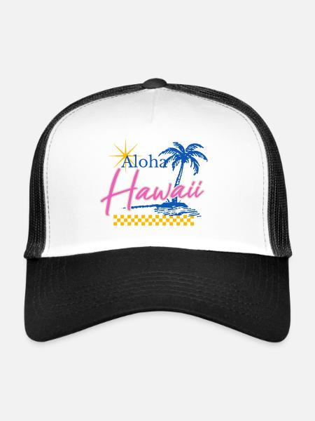 Aloha - Hawaii - USA - United States of America - Trucker Cap - white/black - Front