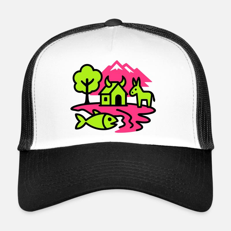 Naive Pop-Art Landschaft Trucker Cap
