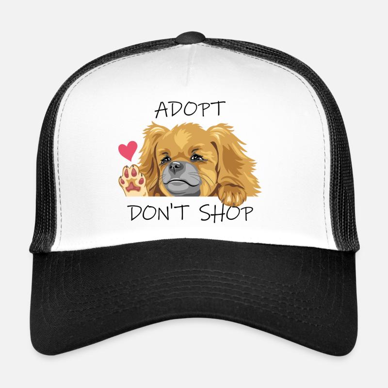 Jeter un coup d’œil en agitant le chien pékinois triste Casquette trucker 