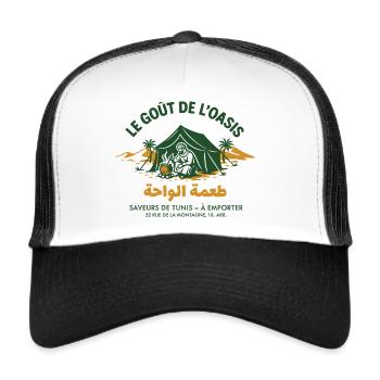 Le goût de l’Oase - Restaurant Méditerranéen - Casquette trucker  - blanc/noir - Devant