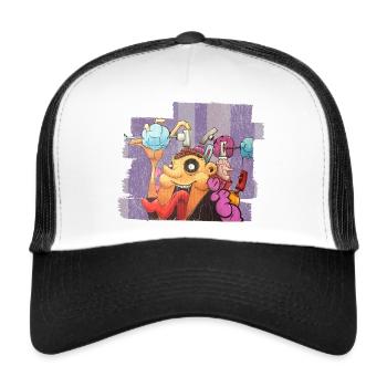 Mush my Brain | Graffiti by djro - Trucker Cap - Weiß/Schwarz - Vorne