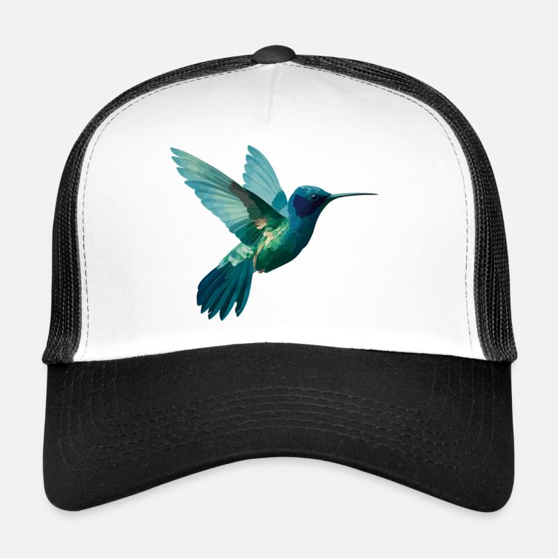 Aquarellierter Kolibri im Flug - Trucker Cap - Weiß/Schwarz