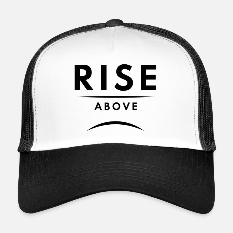 Inspirierender Aufstieg über das Grafikdesign - Trucker Cap - Weiß/Schwarz