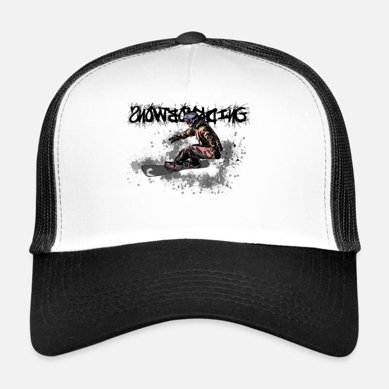 Dynamic snowboarder in action style Trucker Cap
