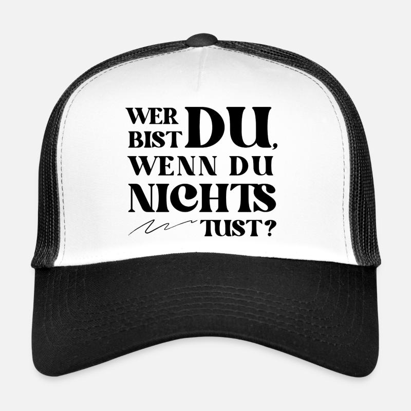 Who Are You Retro Statement - Trucker Cap - white/black