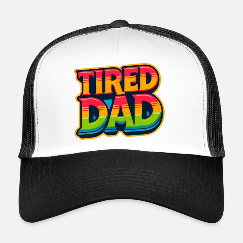 Tired Dad Rainbow Emblem, Fathers  Trucker Cap