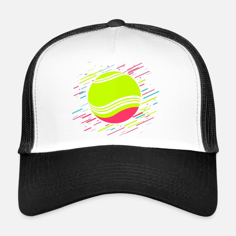 Tennisball Retrowave - Trucker Cap - Weiß/Schwarz