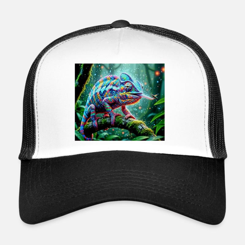 Neon Chamäleon Dschungelzauber Trucker Cap