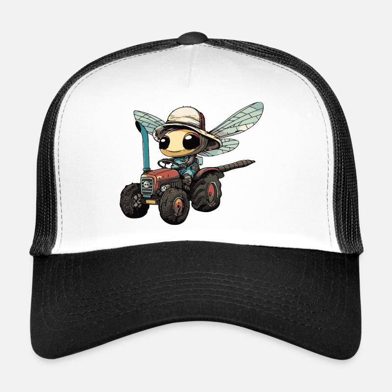 Libelle Traktor Farmer - Trucker Cap - Weiß/Schwarz