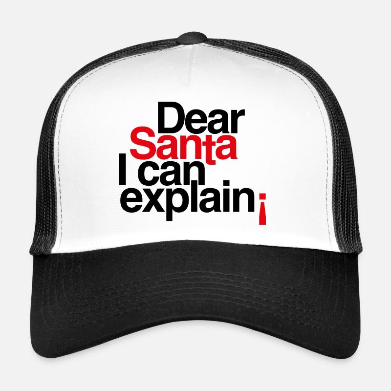 Cher Père Noël, je peux expliquer ! - Casquette trucker  - blanc/noir
