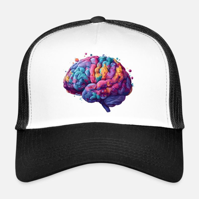 Un cerveau coloré de neurodiversité dans Colored Kun Casquette trucker 