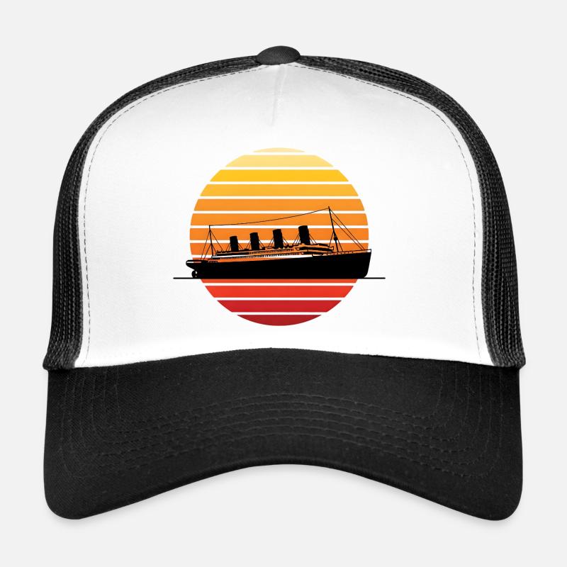 Vintage Ocean Liner at Sunset Titanic Trucker Cap