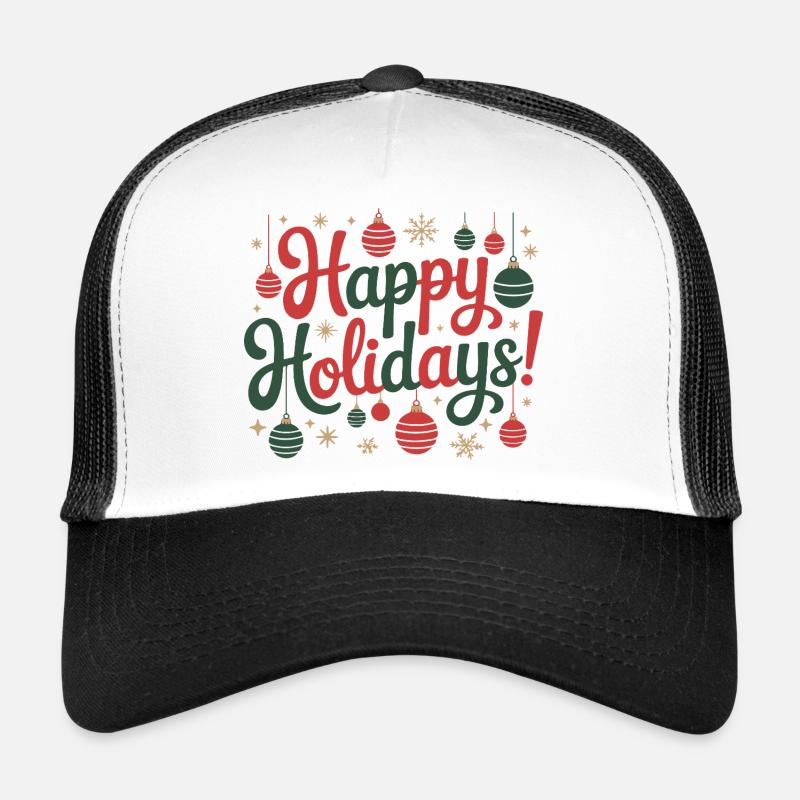 Happy Holidays Ornament-Skript Trucker Cap